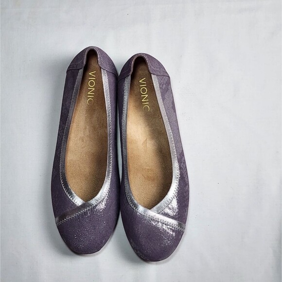 Vionic Pewter Carrol Flats Snake Print Casual Corporate Business Shoes Size 8.5 - Picture 4 of 6